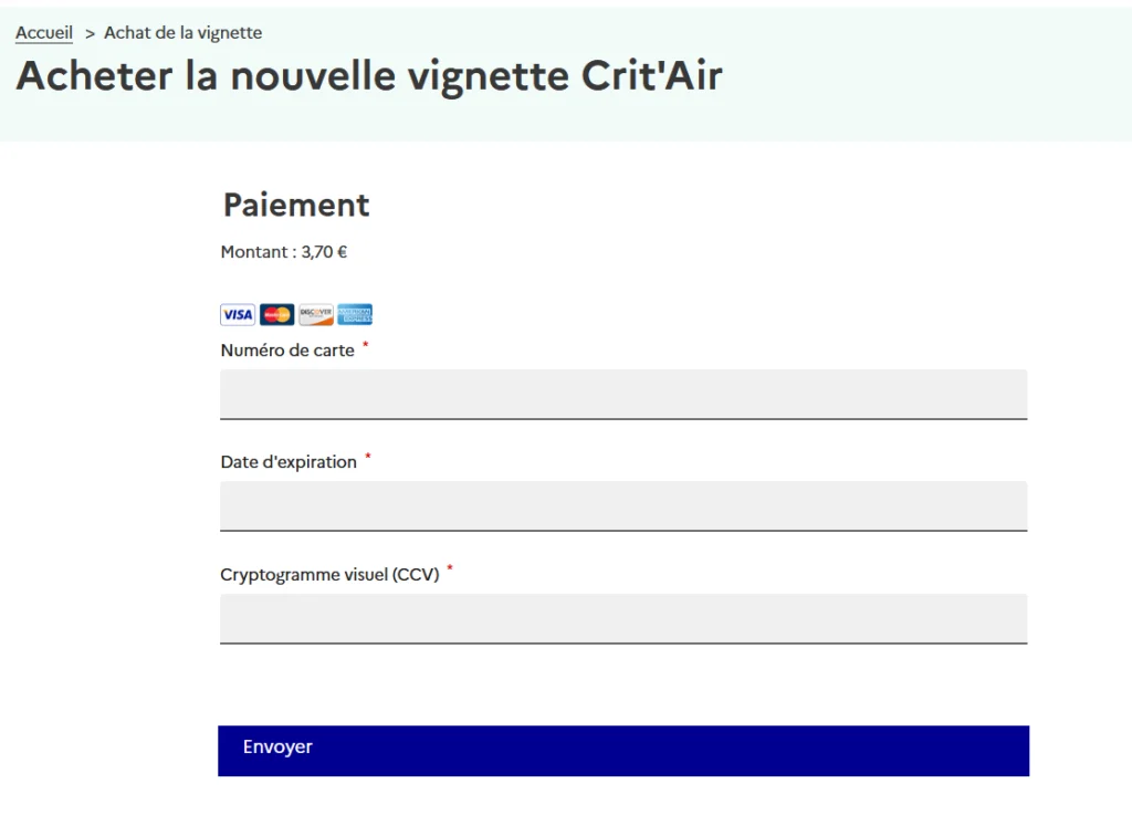 Arnaque vignette critair - paiement